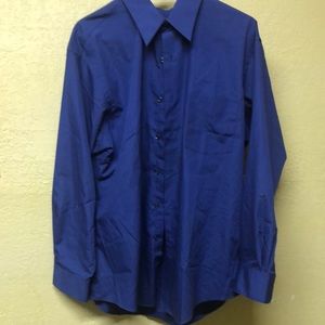 Van Heusen Blue Dress Shirt with Pointed Collar